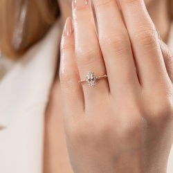 0,71 Karat Morganit Pırlanta Yüzük - 4