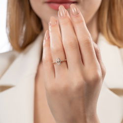 0,71 Karat Morganit Pırlanta Yüzük - 3