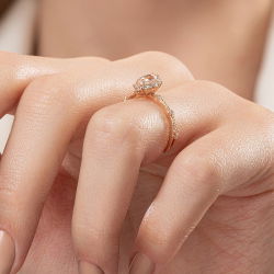 0,71 Karat Morganit Pırlanta Yüzük - 5