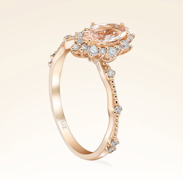 0,71 Karat Morganit Pırlanta Yüzük - Pare Pırlanta