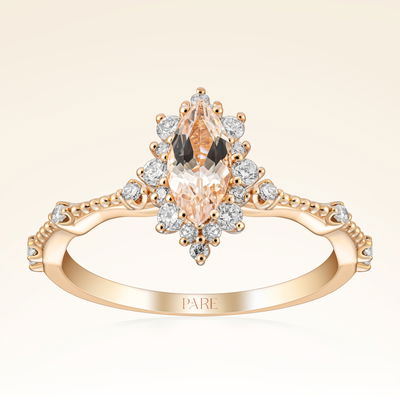 0,71 Karat Morganit Pırlanta Yüzük - Pare Pırlanta