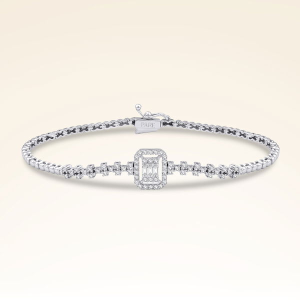 0,71 Karat Pırlantalı Baget Bileklik - Pare Pırlanta