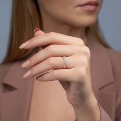 0,71 Karat Yarımtur Pırlanta Yüzük - 3