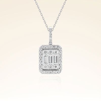 0,72 Karat Baget Pırlanta Kolye - Pare Pırlanta