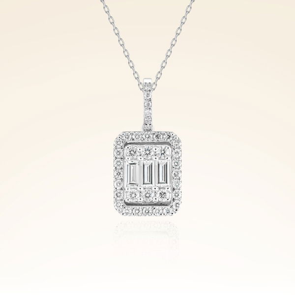 0,72 Karat Baget Pırlanta Kolye - Pare Pırlanta