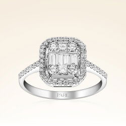 0,72 Karat Baget Pırlanta Yüzük - 1