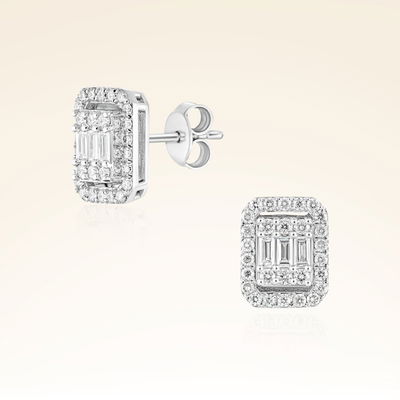 0,72 Karat Pırlanta Baget Küpe - Pare Pırlanta