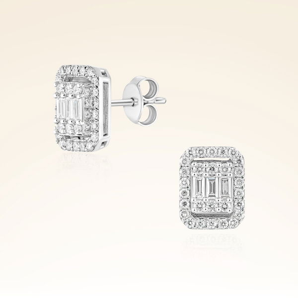 0,72 Karat Pırlanta Baget Küpe - Pare Pırlanta