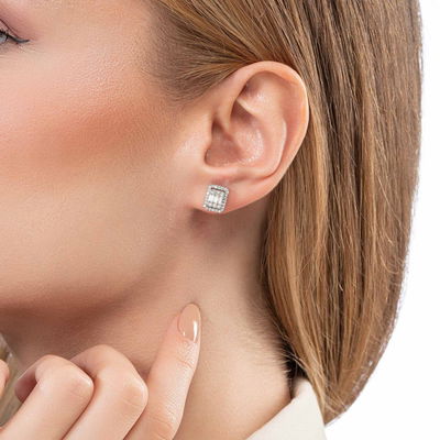 0,72 Karat Pırlanta Baget Küpe - Pare Pırlanta