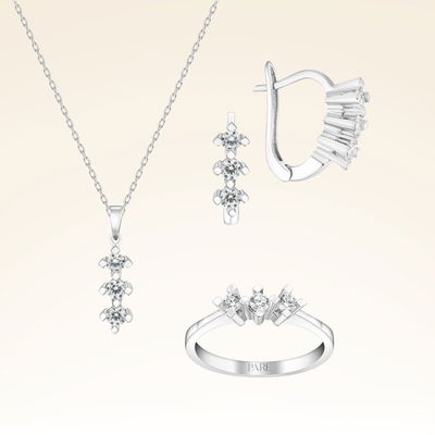 0,72 Karat Tria Pırlanta Set - Pare Pırlanta