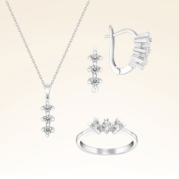 0,72 Karat Tria Pırlanta Set - Pare Pırlanta