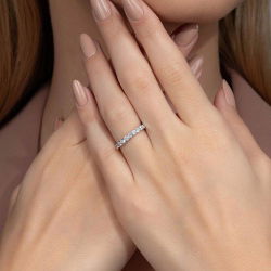0,72 Karat Yarımtur Pırlanta Yüzük - PR00771 - 4