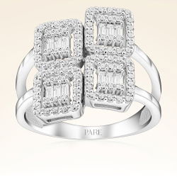 0,74 Karat Baget Pırlanta Yüzük - PR00360 - 1