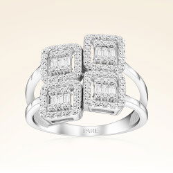 0,74 Karat Baget Pırlanta Yüzük - 1