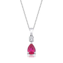 0,75 Karat Pırlanta Yakut Kolye - PR00584 - 1