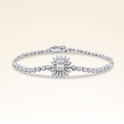 0,75 Karat Pırlantalı Baget Fantezi Bileklik - Pare Pırlanta