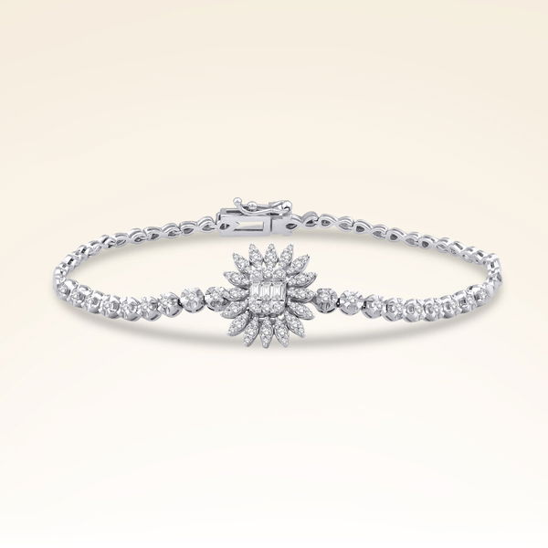 0,75 Karat Pırlantalı Baget Fantezi Bileklik - Pare Pırlanta