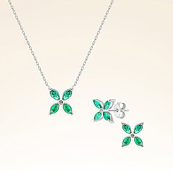 0,75 Karat Pırlantalı Zümrüt Set - 1