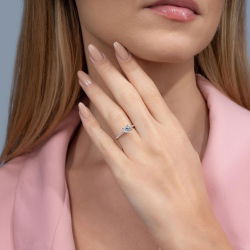 0,75 Karat Kolu Taşlı Tektaş Pırlanta Yüzük - PR00409 - 4
