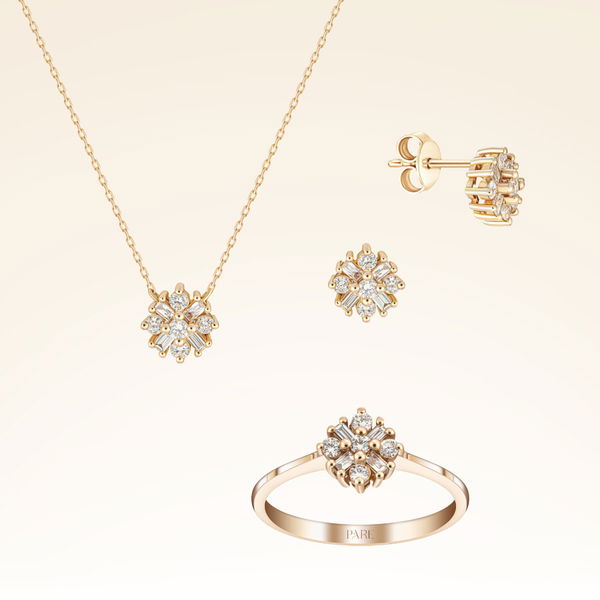 0,76 Karat Fantezi Pırlanta Set - Pare Pırlanta