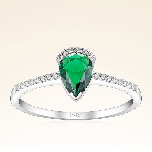 0,60 Karat Pırlanta Zümrüt Yüzük - Pare Pırlanta