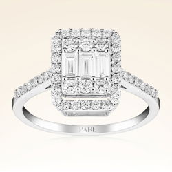 0,78 Karat Kolu Taşlı Baget Pırlanta Yüzük - PR00908 - 1