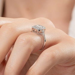 0,78 Karat Kolu Taşlı Baget Pırlanta Yüzük - PR00908 - 7