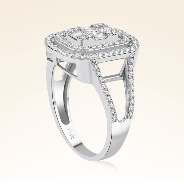 0,78 Karat Kolu Taşlı Baget Pırlanta Yüzük - Pare Pırlanta