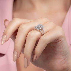 0,78 Karat Kolu Taşlı Baget Pırlanta Yüzük - PR00226 - 5