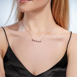 0,78 Karat Pırlantalı Safir Kolye - 2