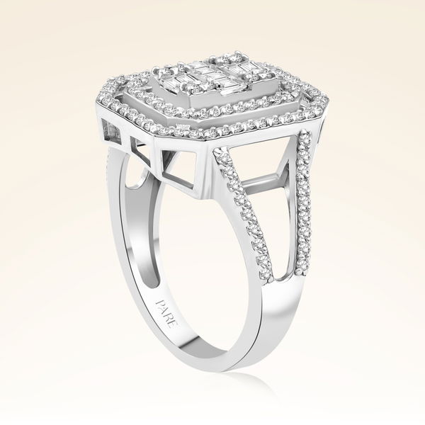 0,79 Karat Kolu Taşlı Baget Pırlanta Yüzük - Pare Pırlanta