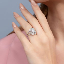 0,79 Karat Kolu Taşlı Baget Pırlanta Yüzük - PR00288 - 4