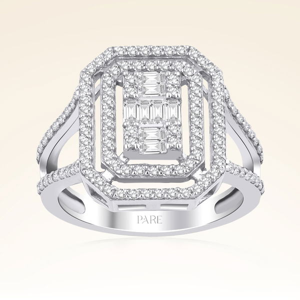 0,79 Karat Kolu Taşlı Baget Pırlanta Yüzük - Pare Pırlanta