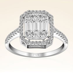 0,80 Karat Baget Pırlanta Yüzük - PR00633 - 1