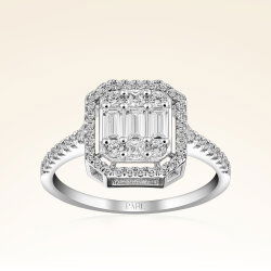 0,80 Karat Baget Pırlanta Yüzük - 1