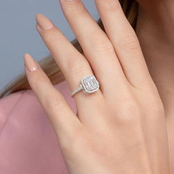 0,80 Karat Baget Pırlanta Yüzük - PR00633 - 5
