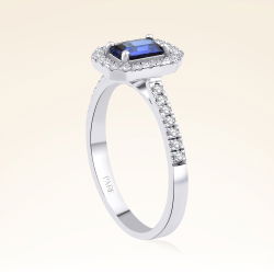 0,80 Karat Pırlanta Safir Yüzük - PR00361 - 2
