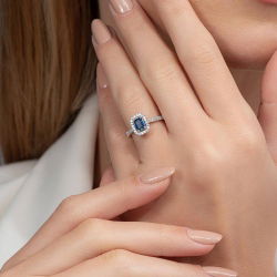 0,80 Karat Pırlanta Safir Yüzük - PR00361 - 4