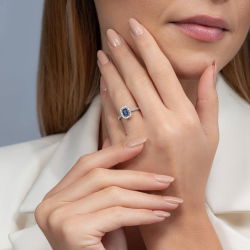0,80 Karat Pırlanta Safir Yüzük - PR00361 - 3