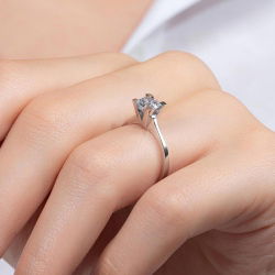 G Renk 0,80 Karat HRD Sertifikalı Tektaş Pırlanta Yüzük - 7