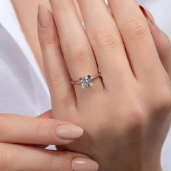 G Renk 0,80 Karat HRD Sertifikalı Tektaş Pırlanta Yüzük - 5