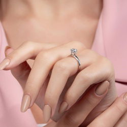 G Renk 0,80 Karat HRD Sertifikalı Tektaş Pırlanta Yüzük - 6