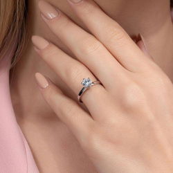 G Renk 0,80 Karat HRD Sertifikalı Tektaş Pırlanta Yüzük - 5