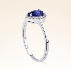 0,80 Karat Safir Pırlanta Yüzük - PR00246 - 2