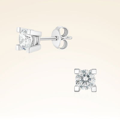 0,80 Karat Tektaş Pırlanta Küpe - Pare Pırlanta