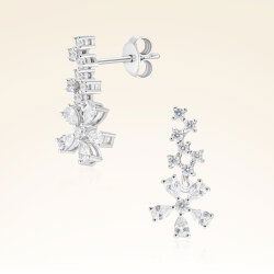 0,80 Karat Tektaş Pırlanta Küpe - 1