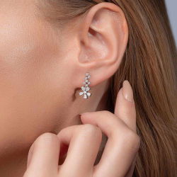 0,80 Karat Tektaş Pırlanta Küpe - 3