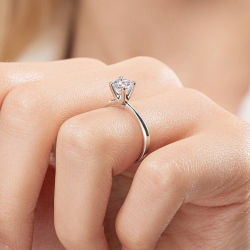 G Renk 0,80 Karat HRD Sertifikalı Tektaş Pırlanta Yüzük - 7