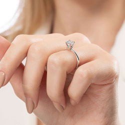 G Renk 0,80 Karat HRD Sertifikalı Tektaş Pırlanta Yüzük - 6