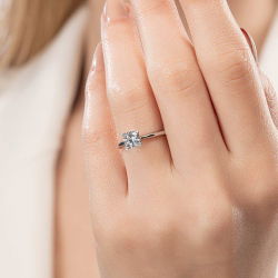 G Renk 0,80 Karat HRD Sertifikalı Tektaş Pırlanta Yüzük - 5